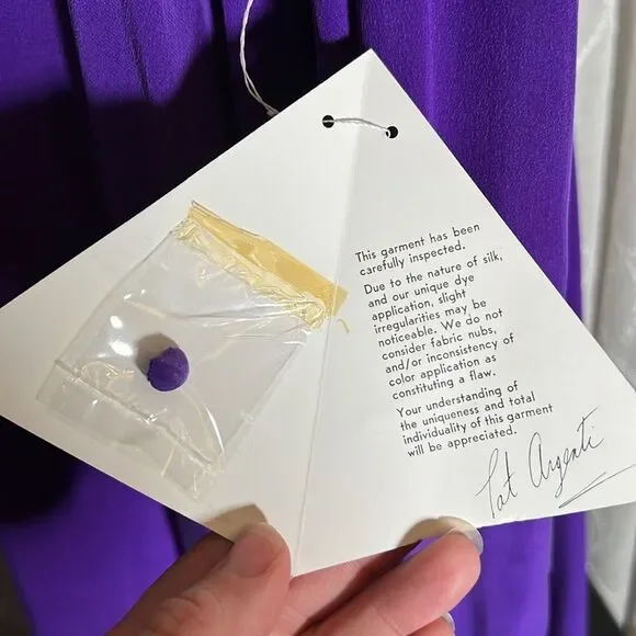 Vintage Pat Argenti Collection 100% Silk Dress Size 10 - Picture 9 of 11